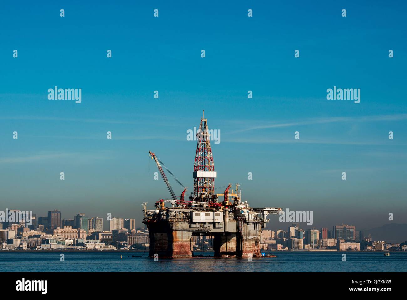Oil Drilling Rig in Guanabara Bay in Rio de Janeiro, Brazil Stock Photo ...