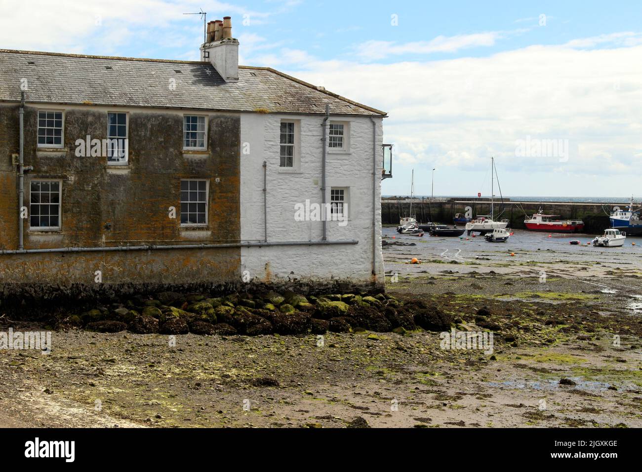 Coastal houses, Isle of Whithorn, Dumfries & Galloway, Scotland, UK Stock Photo