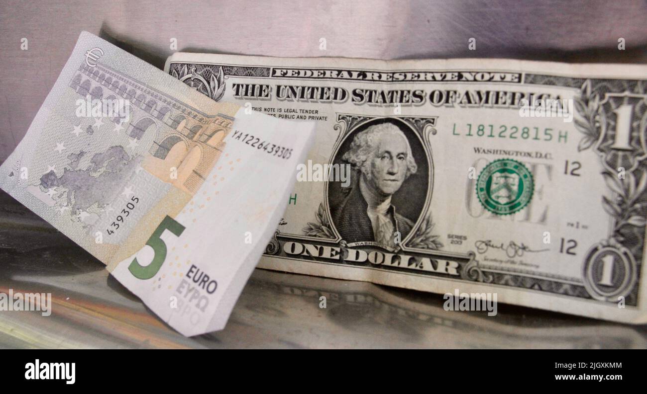 New York USA 13th July 2022 NEW One Euro Is Equal One Dollar new-york-usa-13th-july-2022-new-one-euro-is-equal-one-dollar