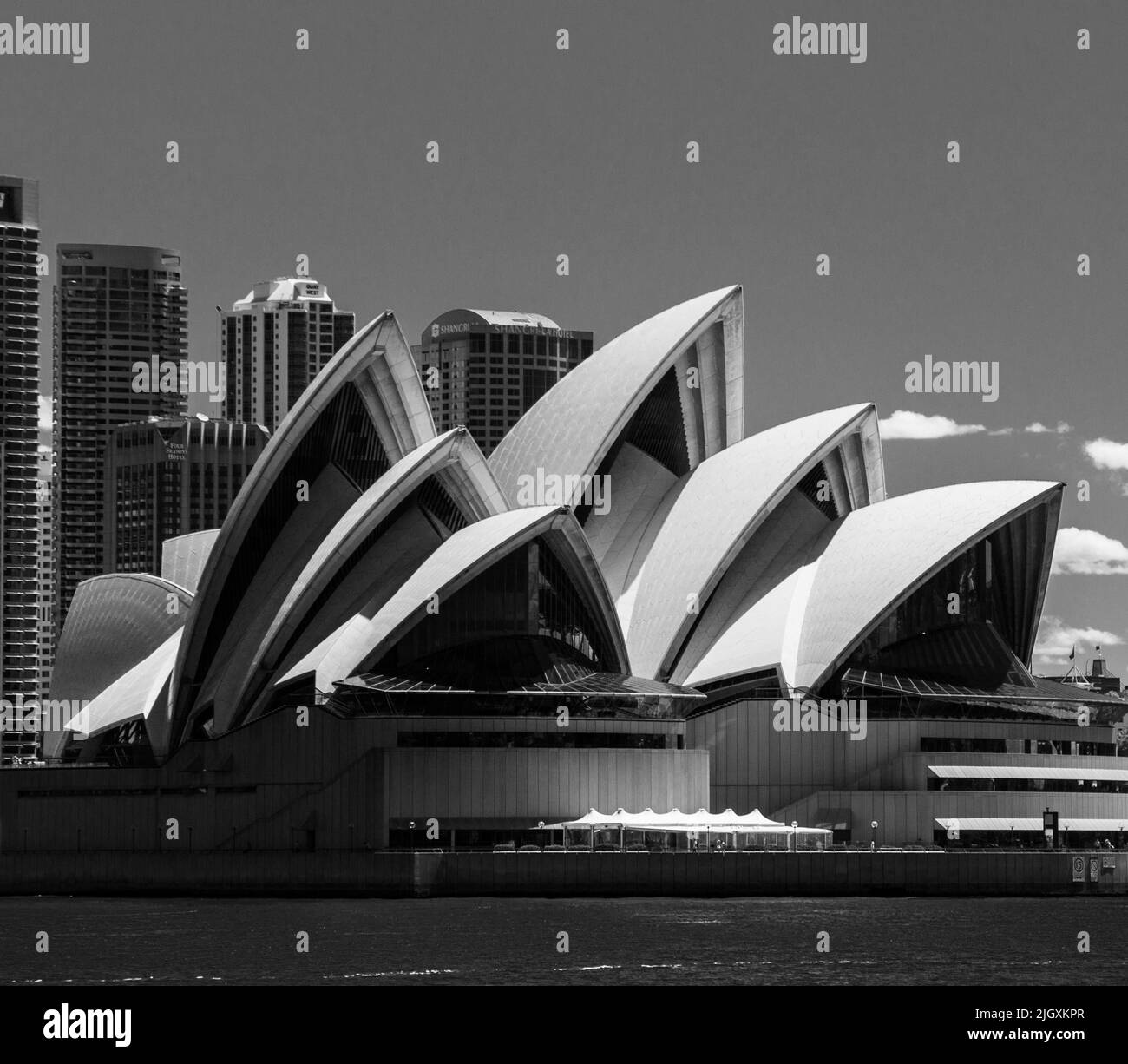 Various angles of the Sydney Opera House showing the unique tiling and architecture. Stock Photo