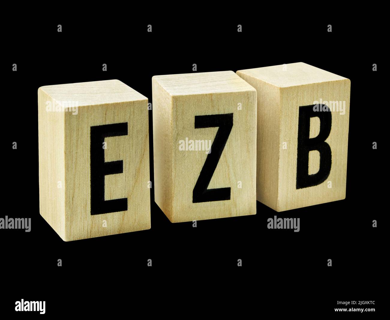 EZB Symbol auf schwarzem Hintergrund Stock Photo