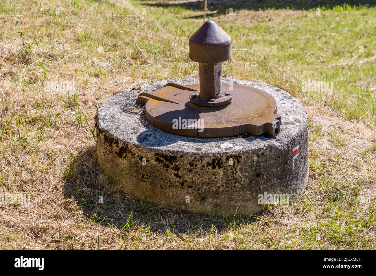Fountain in the French mountains on a hiking trail Stock Photo