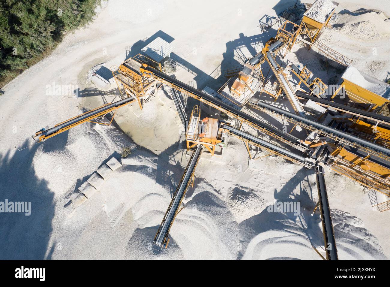 Aerial view of a stone factory intended for the construction market ...