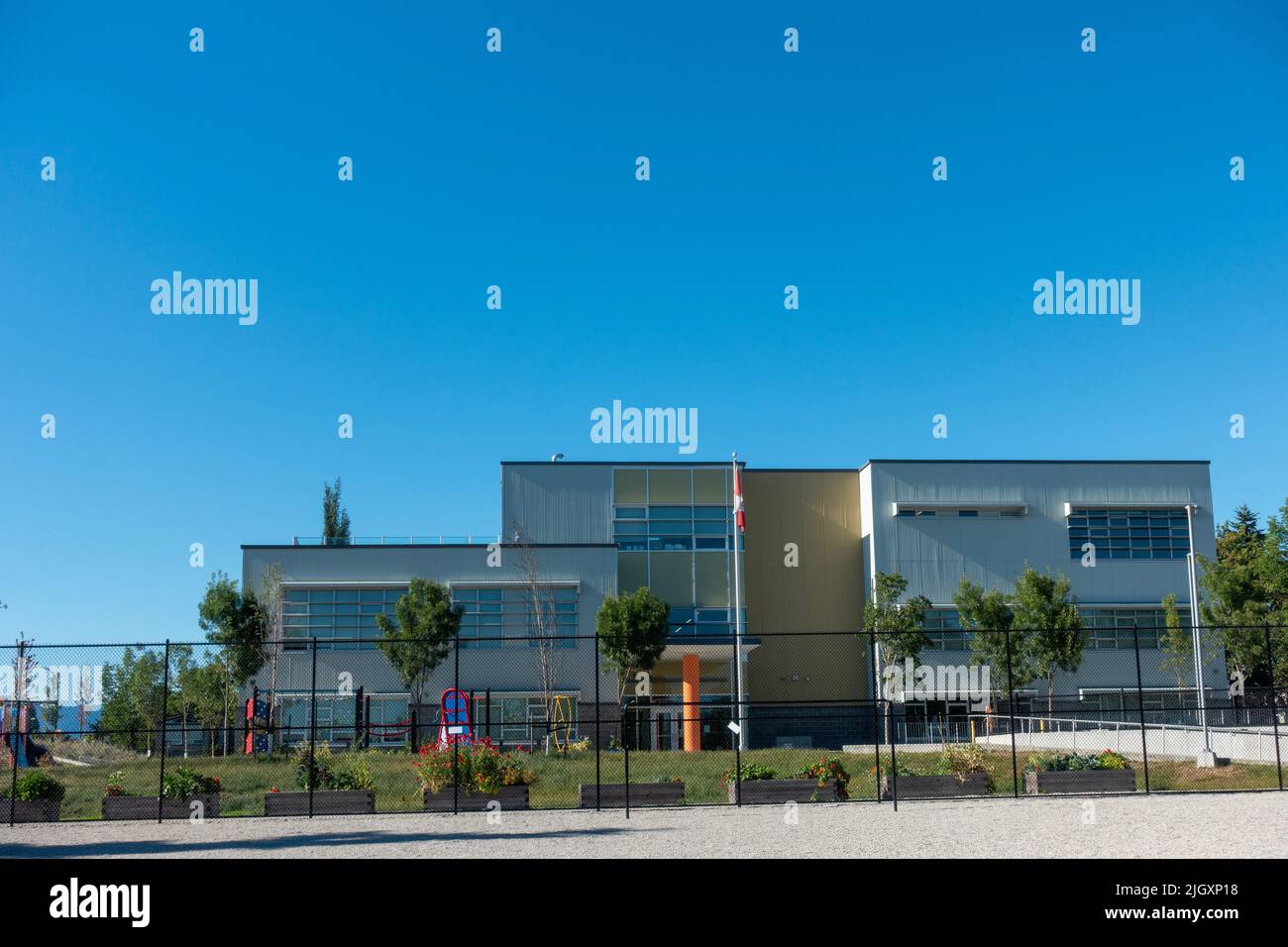 Elementary school building exterior in Vancouver, BC Canada Stock Photo