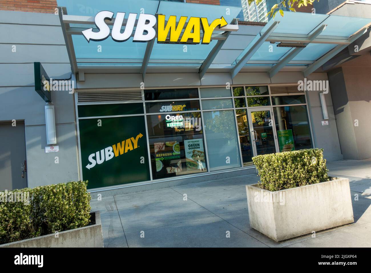 Subway Sandwiches Fastfood chain in Metrotown Burnaby, BC Canada Stock
