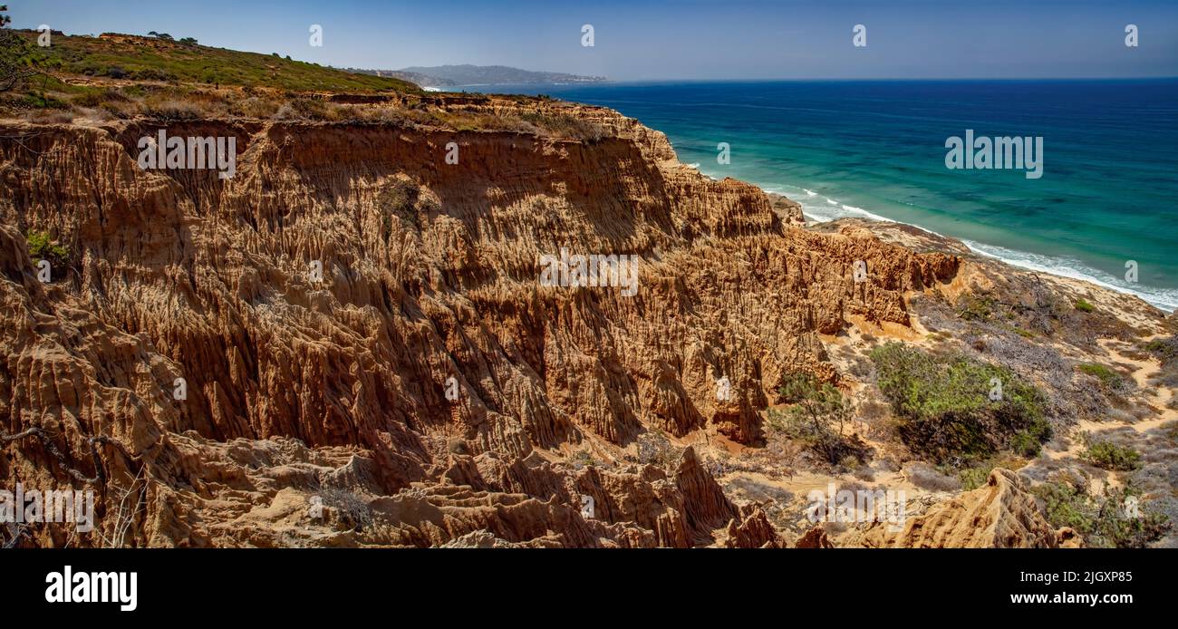 Razor Point Badlands, Torrey Pines State Reserve, La Jolla, CA Stock Photo