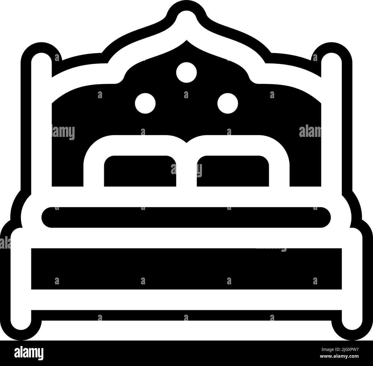 Households double bed icon . Stock Vector