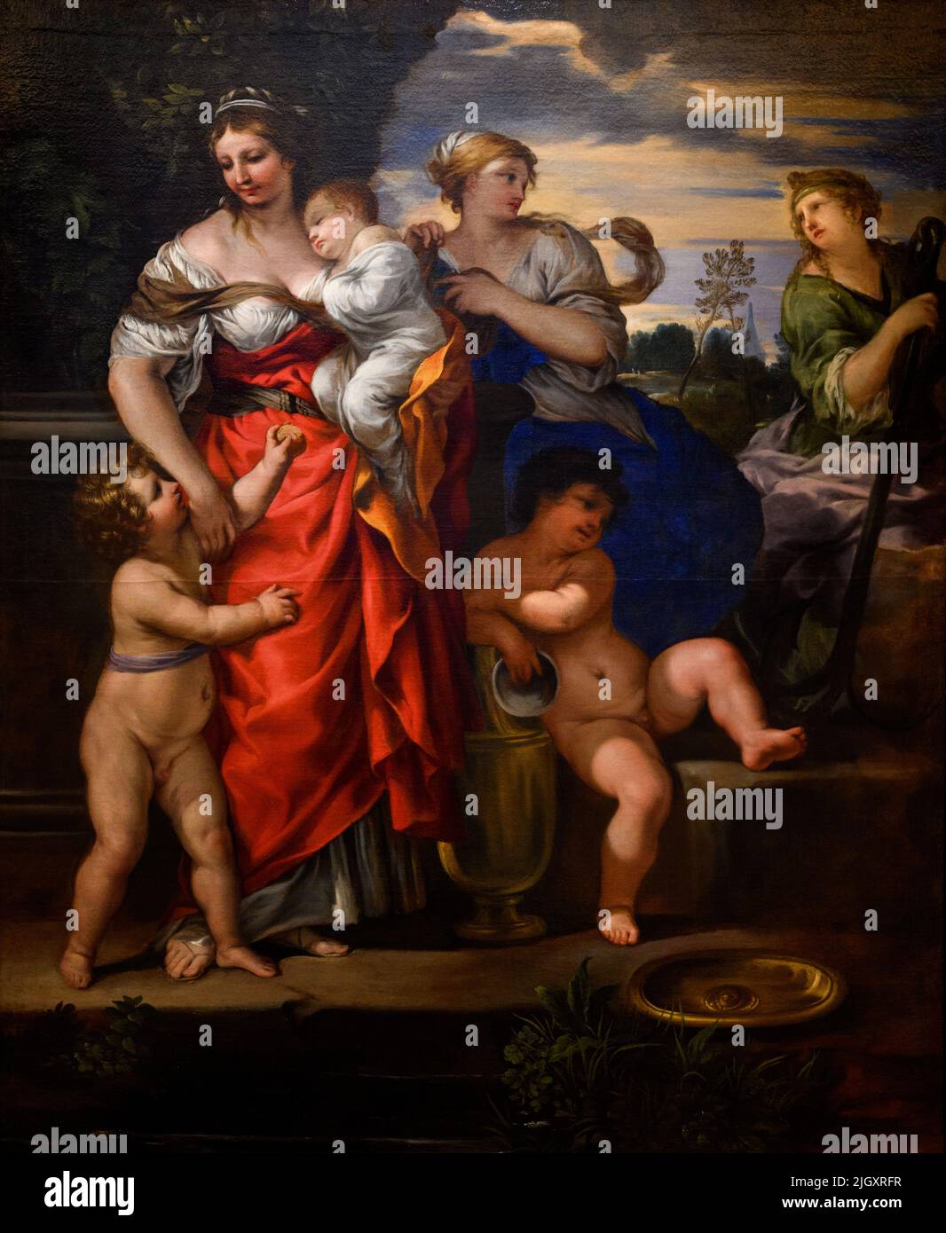 Faith, Hope and Charity by Pietro da Cortona ( Pietro Berrettini: 1596/7-1669), oil on canvas, c. 1640 Stock Photo