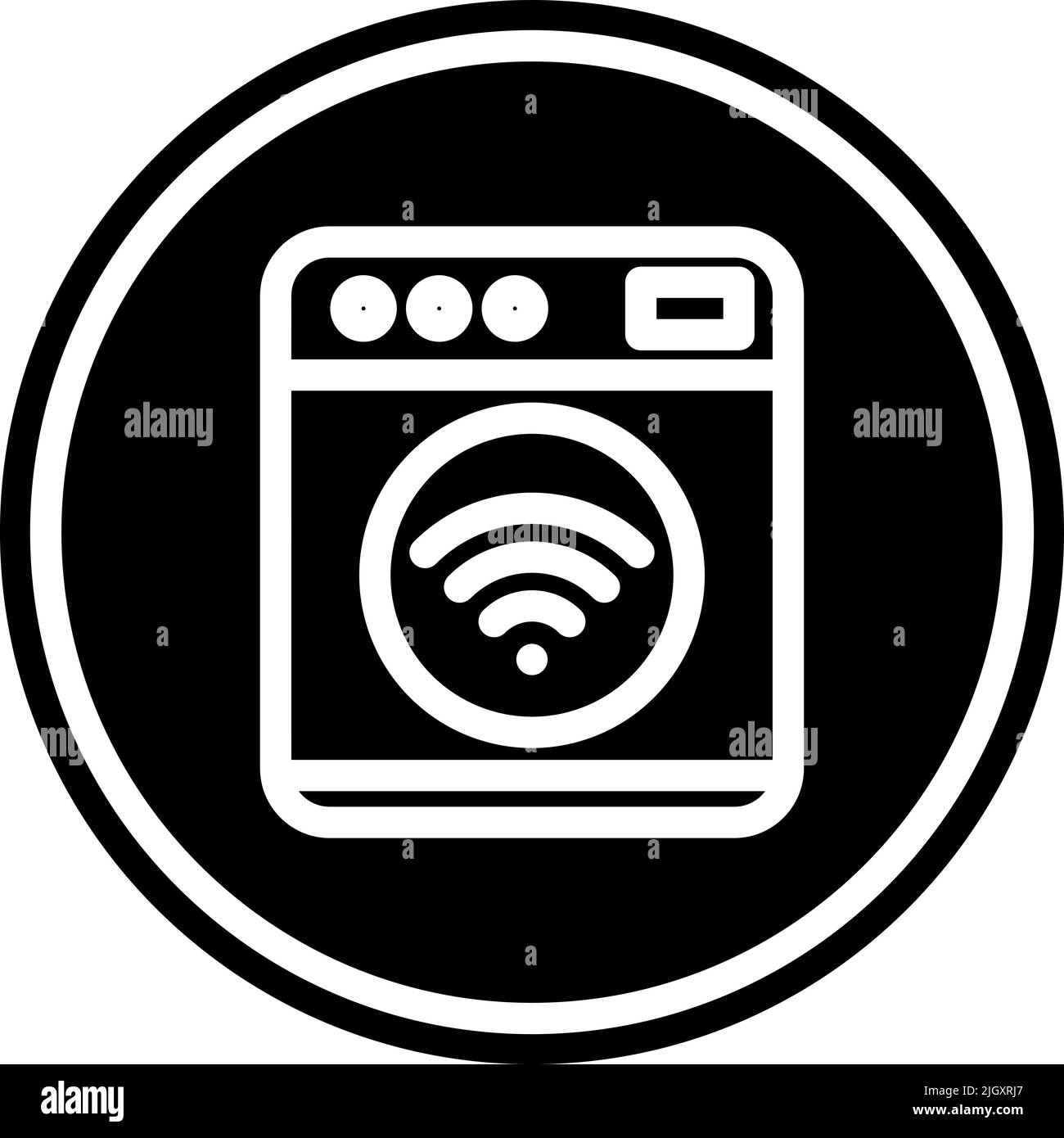 Internet of things washing machine icon . Stock Vector