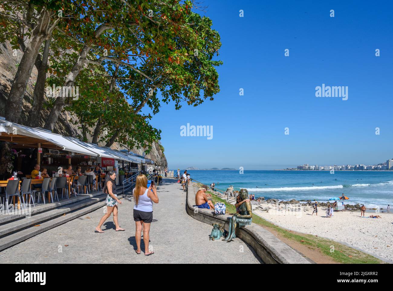 Cafe at Mureta do Leme, Copacabana Beach, Rio de Janeiro, Brazil Stock Photo