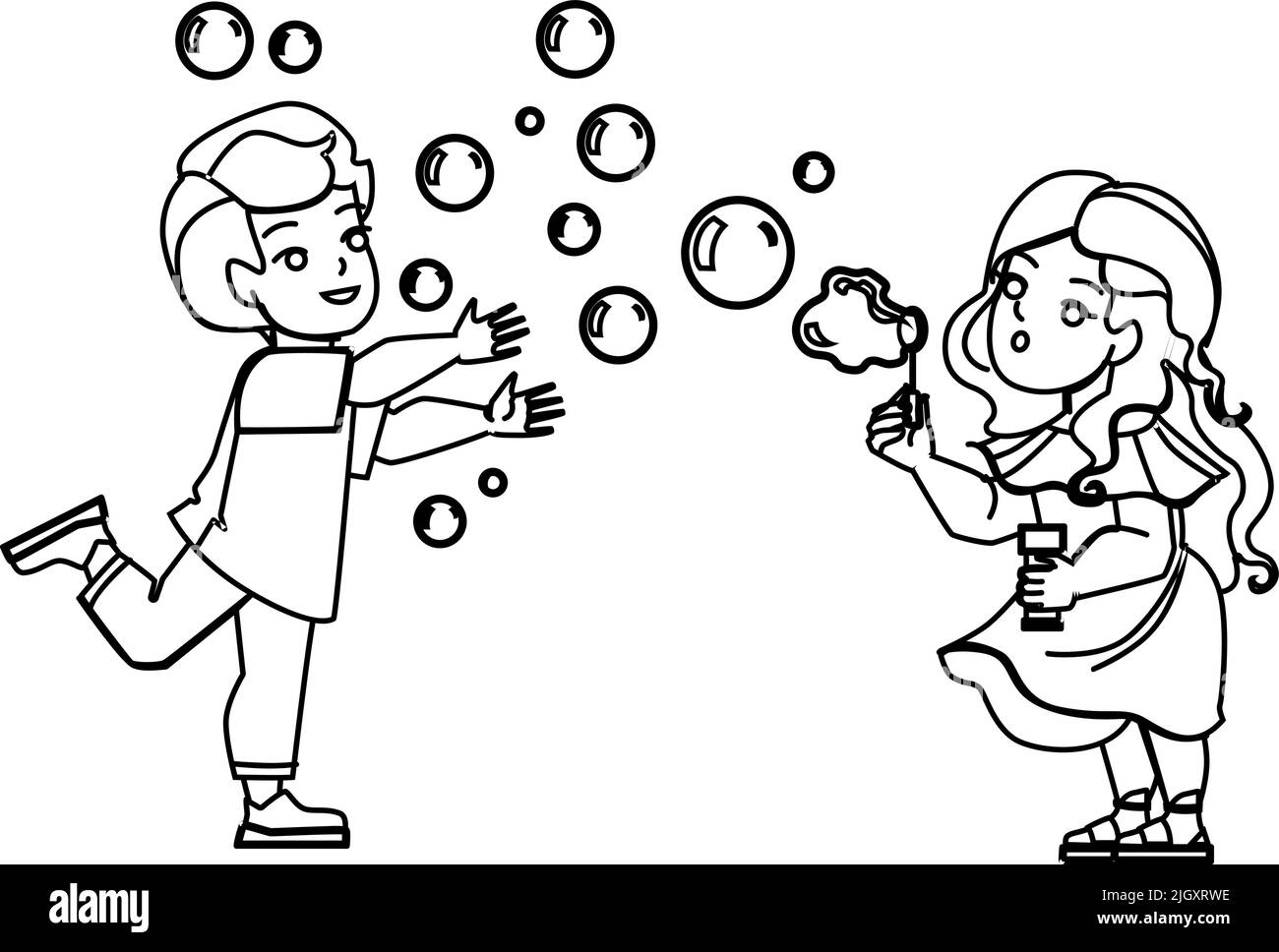 kid soap bubbles vector Stock Vector Image & Art - Alamy