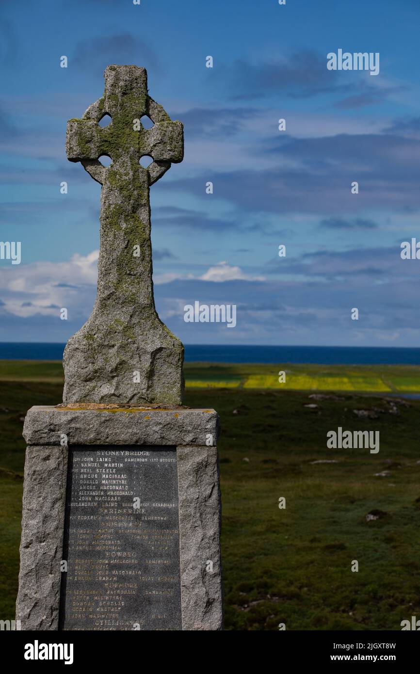 South Uist war memorial Stock Photo