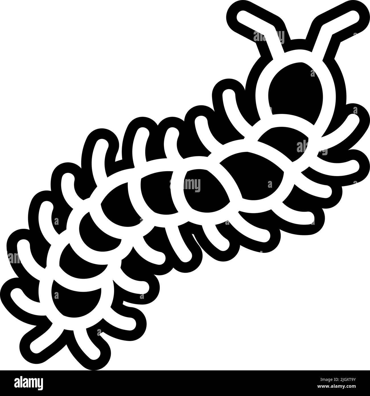 Insects parasites pest control centipede icon . Stock Vector