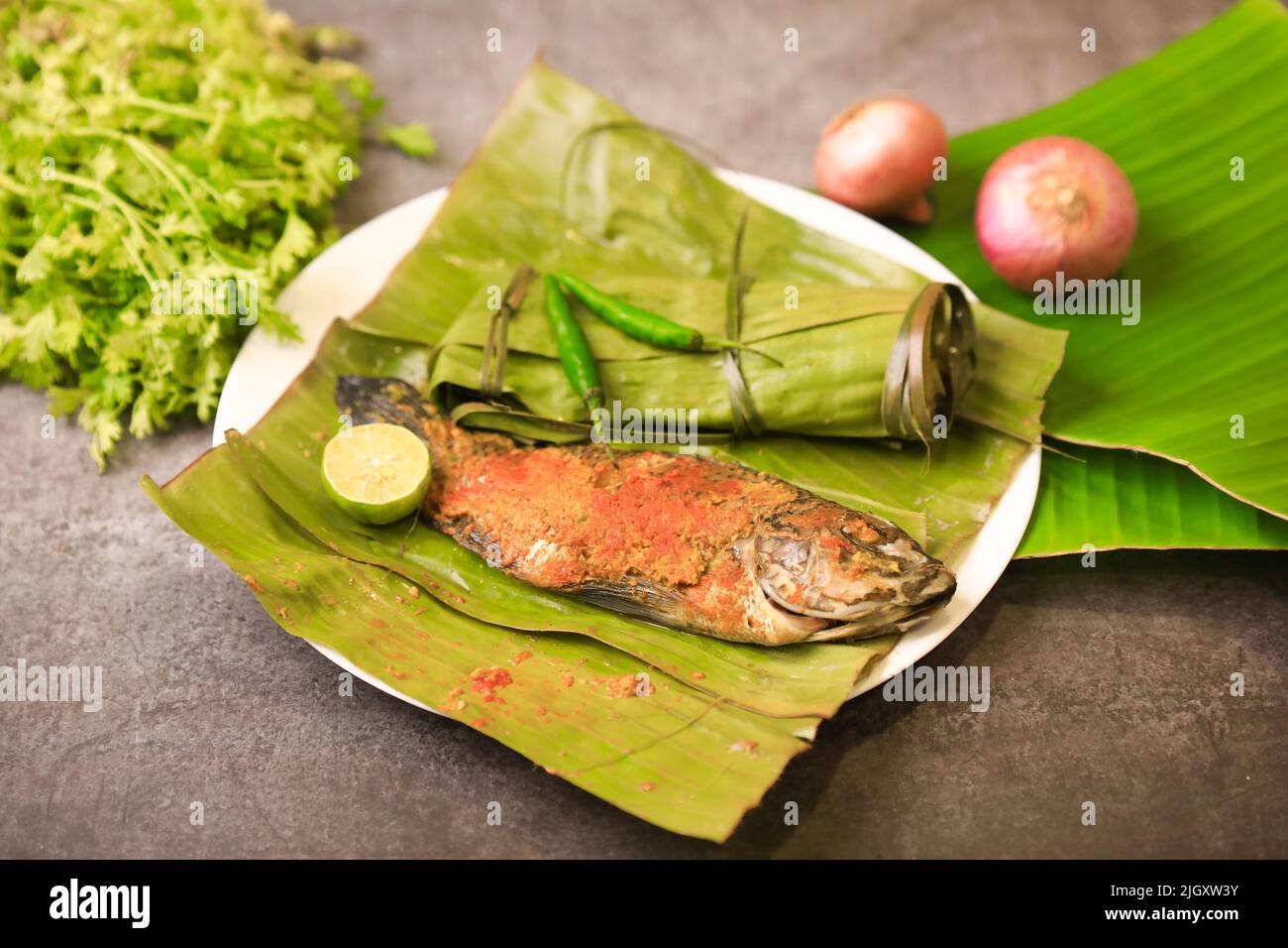 south indian famous steamed fish recipe Stock Photo Alamy
