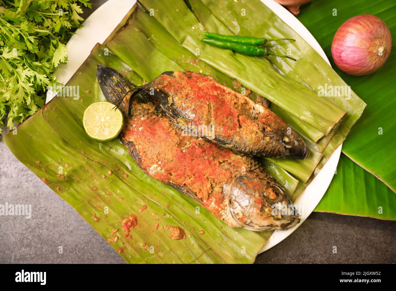 south indian famous steamed fish recipe Stock Photo Alamy