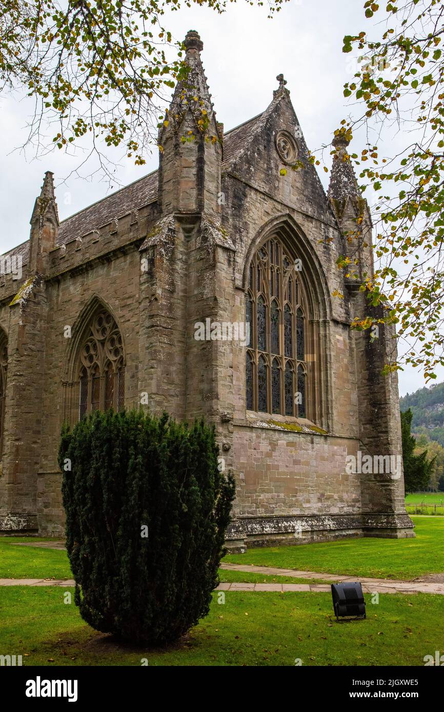 Dunkeld, Scotland - October 11th 2021: The historic Dunkeld Cathedral in the town of Dunkeld, Scotland. Stock Photo