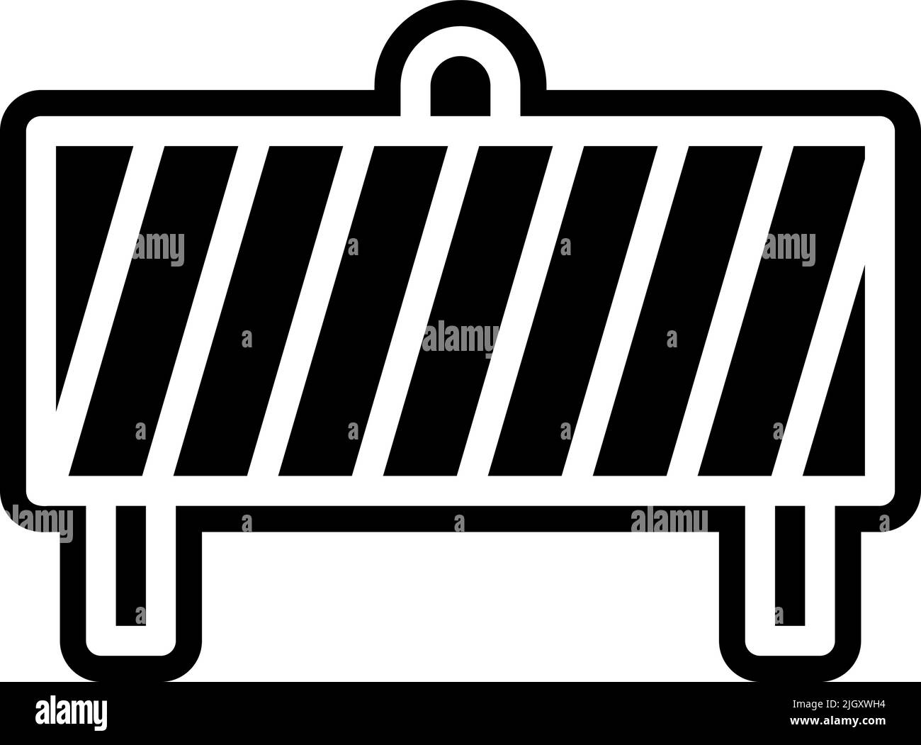 Labour day road barrier icon . Stock Vector