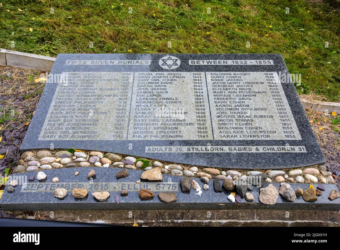 Glasgow, Scotland October 12th 2021 A plaque detailing the names of the 57 deceased at the