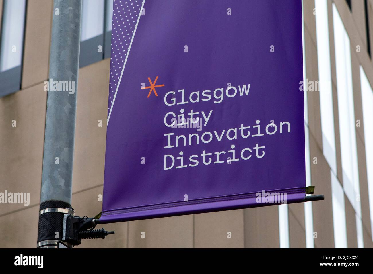 Glasgow, Scotland - October 12th 2021: Glasgow City Innovation District sign in the city of Glasgow, Scotland. Stock Photo