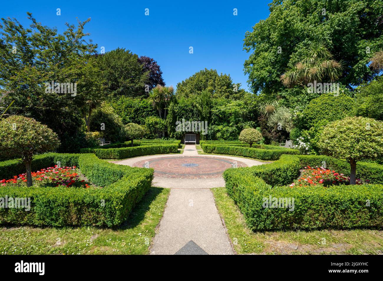 The Flower Gardens at Southover Grange, Lewes, East Sussex, UK Stock Photo