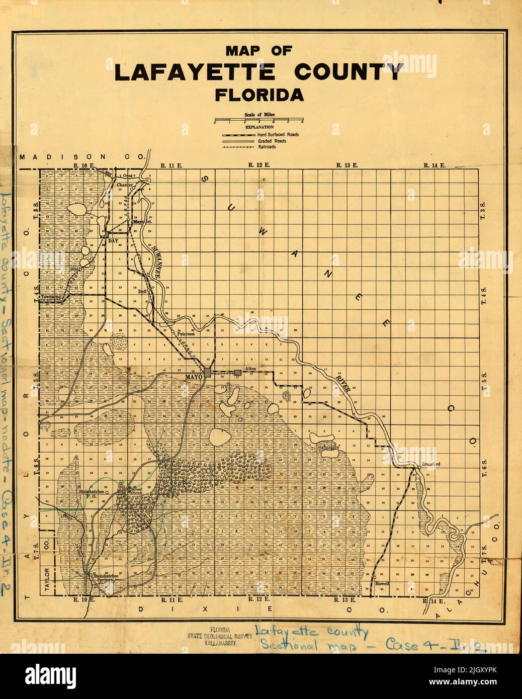 Map of Lafayette County, Florida, 1919 Stock Photo Alamy
