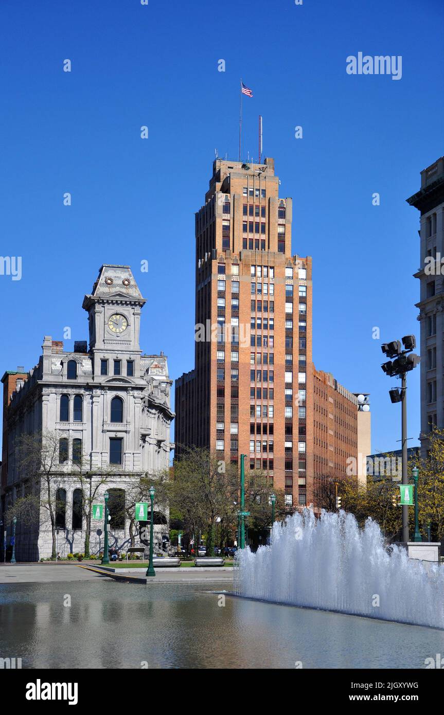 Gridley Building and State Tower in downtown Syracuse, New York State