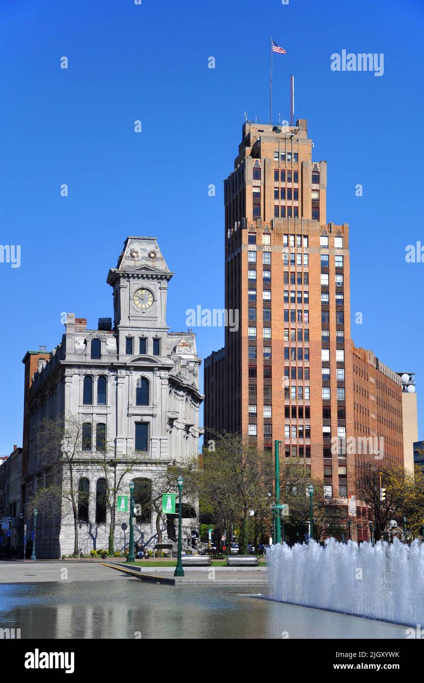 Gridley Building and State Tower in downtown Syracuse, New York State