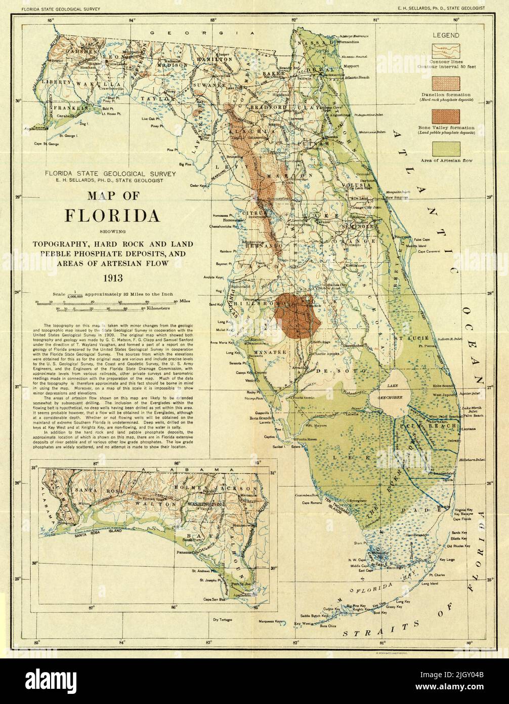 Florida topography map hi-res stock photography and images - Alamy