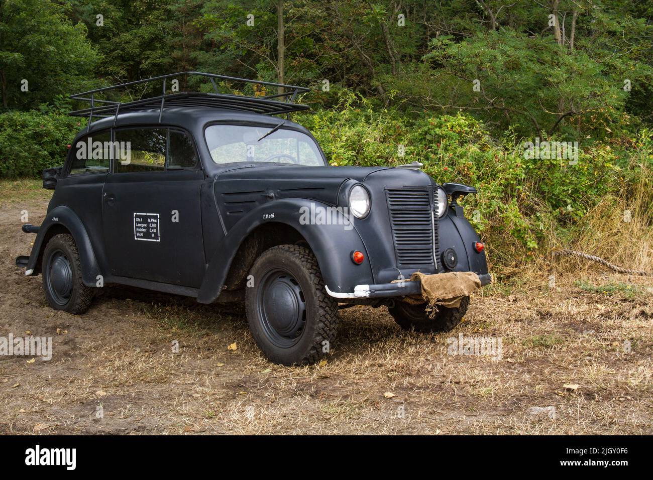 Historic German miliary vehicle. Opel Kadett model K38 used by the German army during the Second World War Stock Photo