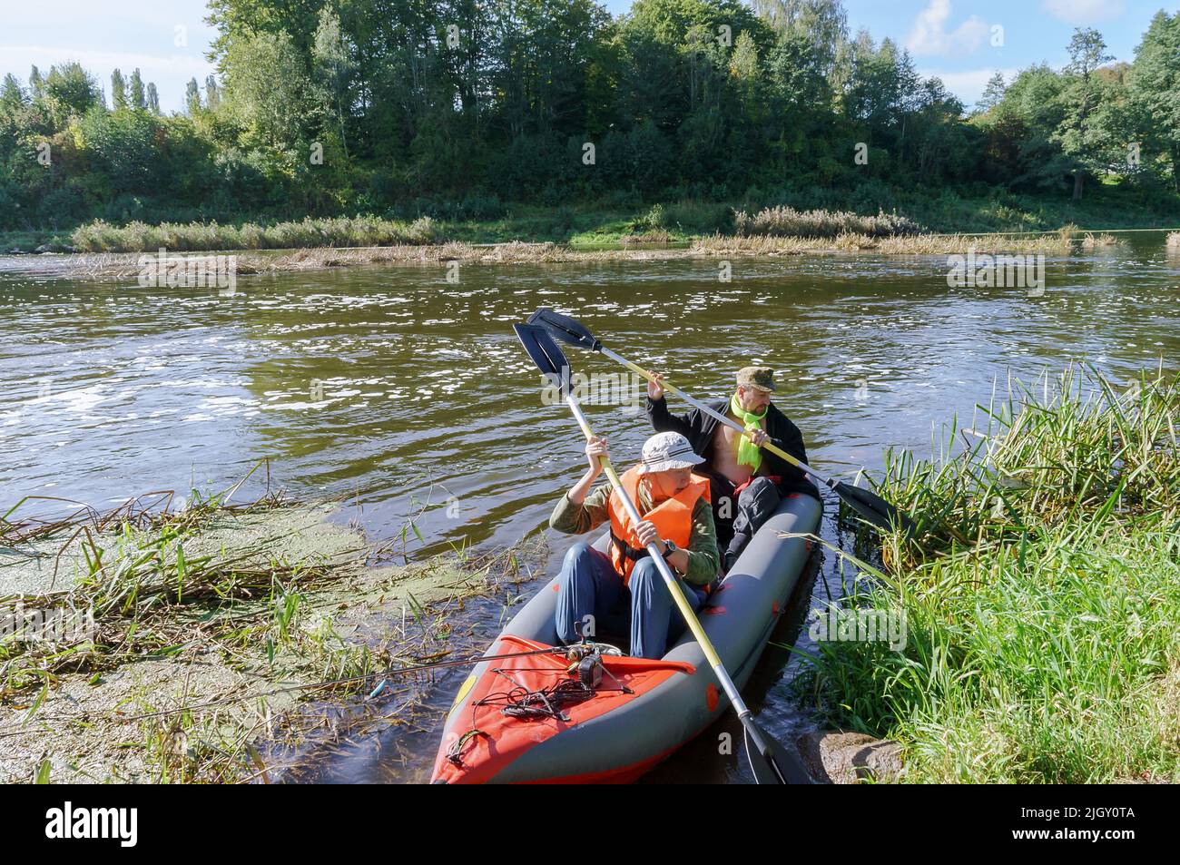 Kaininigrad Region, Russia, September 26, 2021. Canoeing trip on the