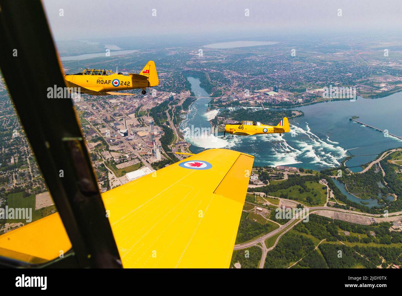 Flying over Niagara Canada/New York Border Stock Photo Alamy