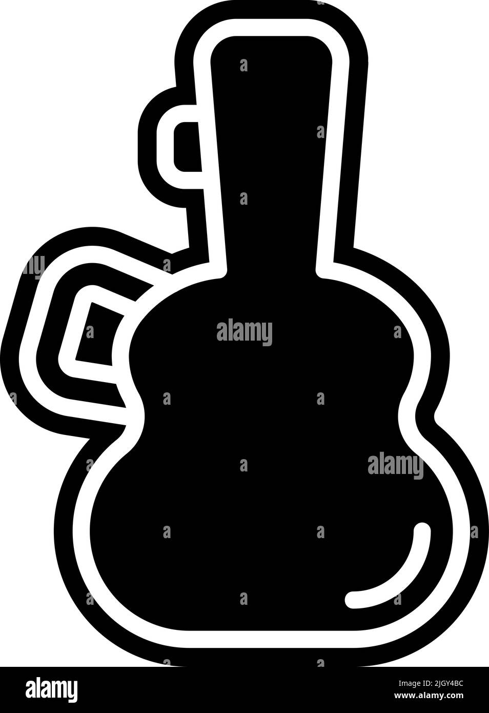 Music store guitar case icon . Stock Vector