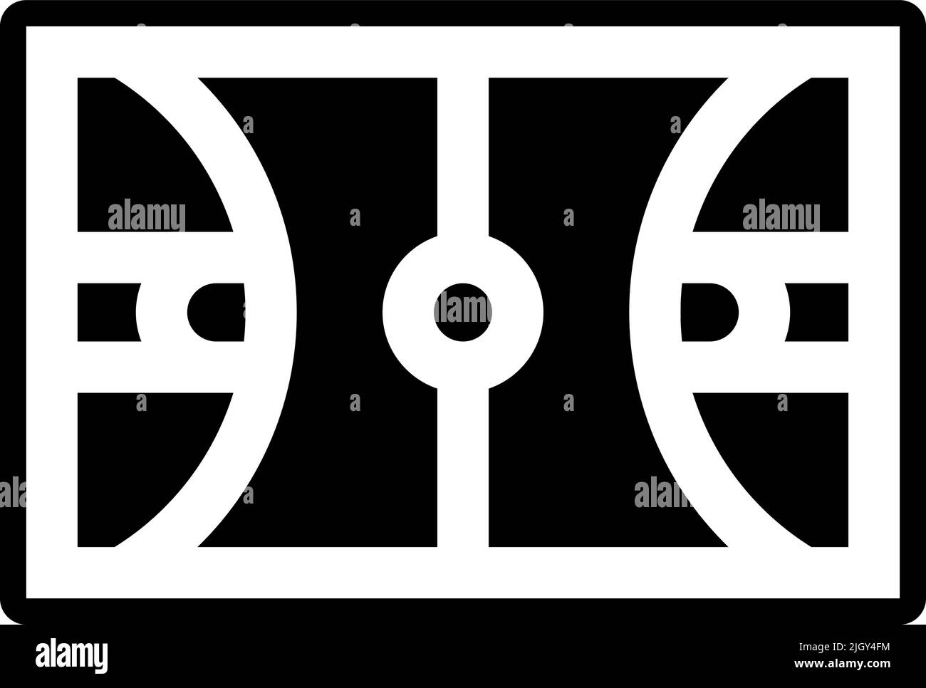 Playground basketball court icon . Stock Vector