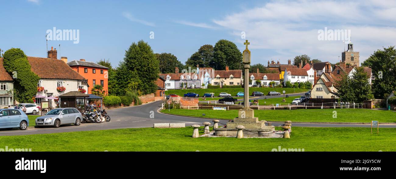 Essex, UK - September 6th 2021: A panoramic view of the beautiful village of Finchingfield in Essex, UK. Stock Photo
