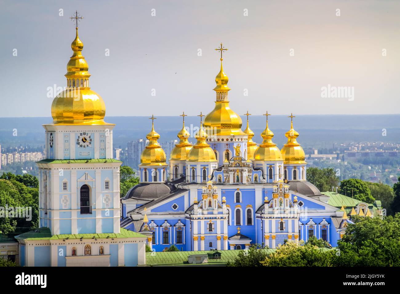 St. Michael s Golden-Domed Monastery high angle view, Kyiv - Ukraine Stock Photo