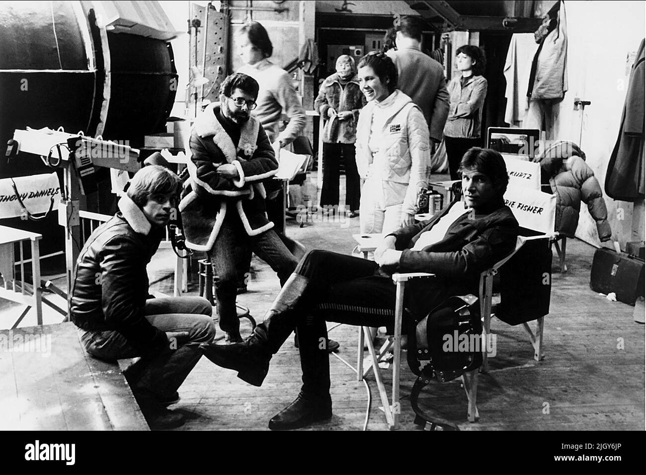 HAMILL,LUCAS,FISHER,FORD, STAR WARS: EPISODE V - THE EMPIRE STRIKES BACK, 1980 Stock Photo