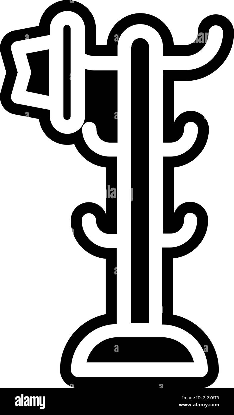 Retro coat stand icon . Stock Vector