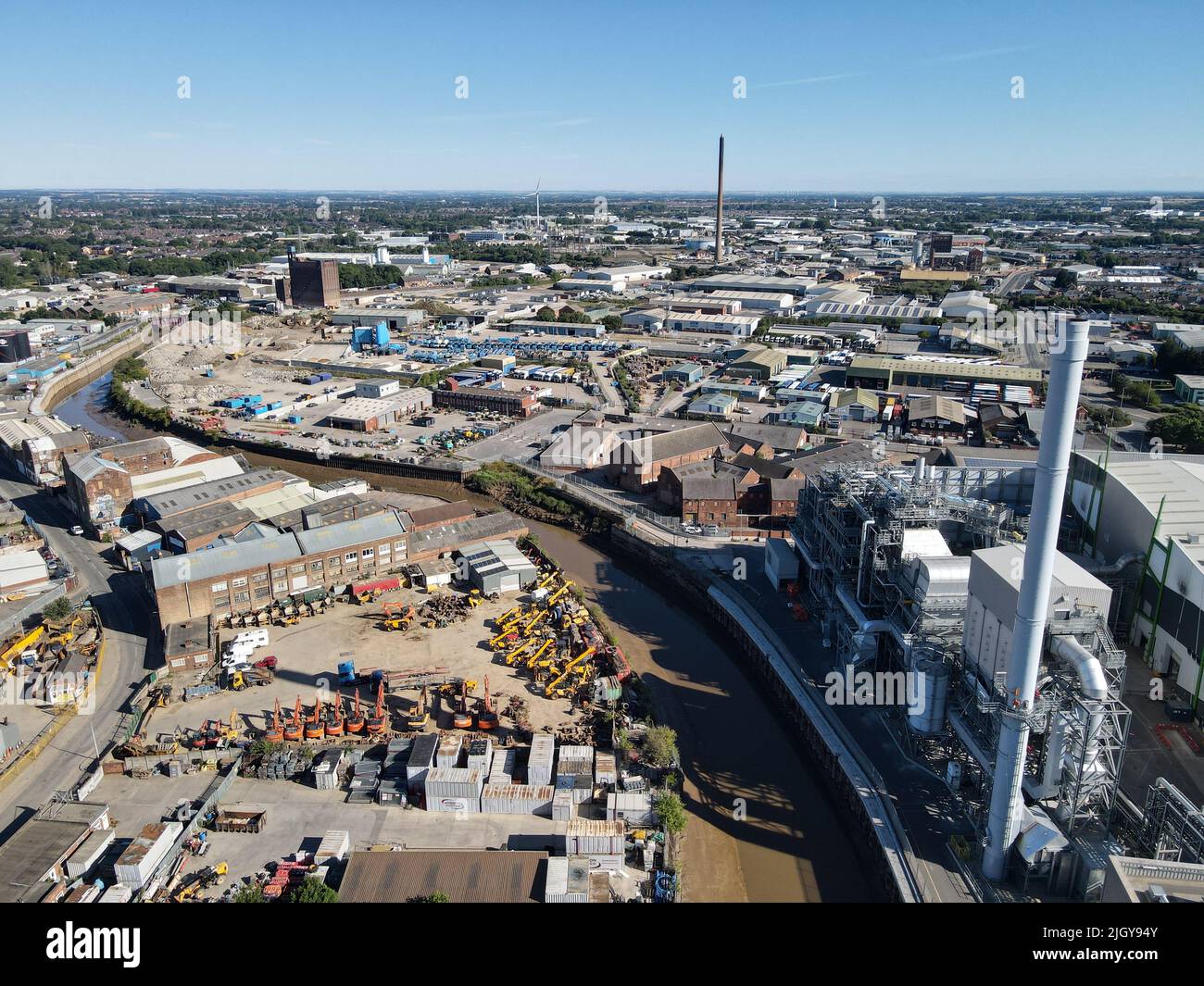 Aerial view of the city of KingstonuponHull, UK Stock Photo Alamy