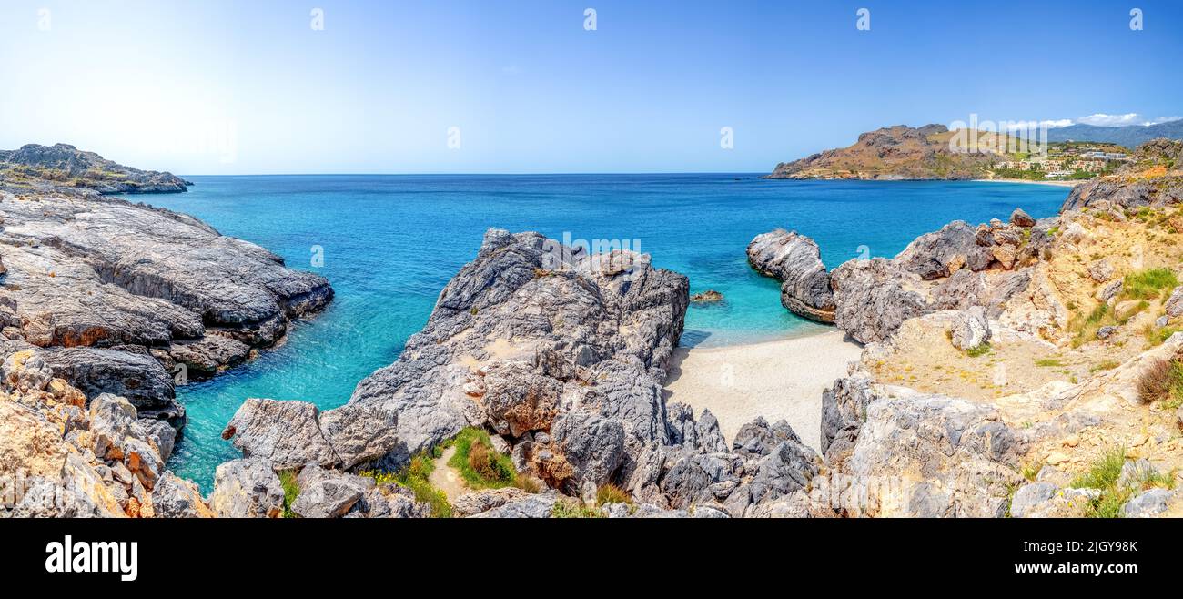 One Rock Beach, Island Crete, Greece Stock Photo