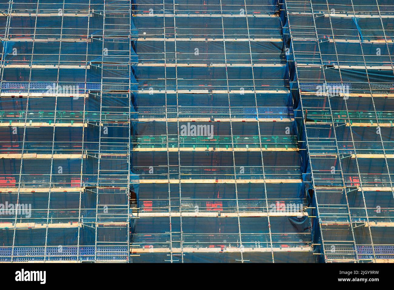 Scaffolding and netting on the Monk Bridge apartments in Leeds City