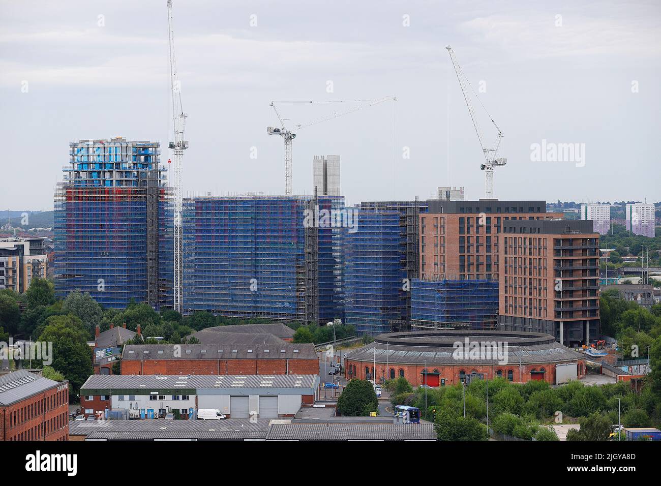A view towards Monk Bridge & Latitude Purple apartments currently under