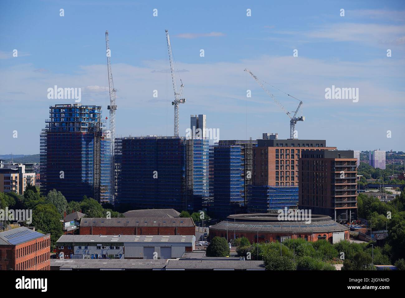 A view towards Monk Bridge & Latitude Purple apartments currently under