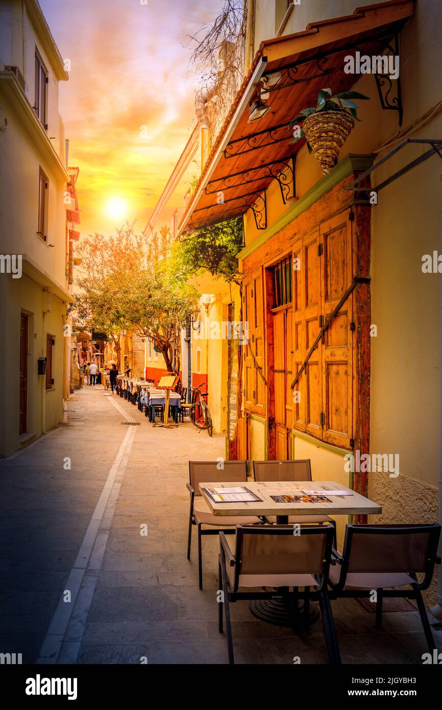 Old Town, Rethymno, Island Crete, Greece Stock Photo