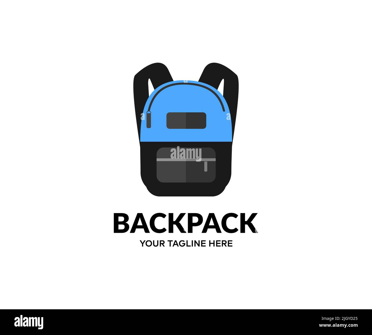Backpack, tourist backpack, school backpack education logo design. Schoolbag icon, trendy modern a school backpack bag vector design and illustration. Stock Vector