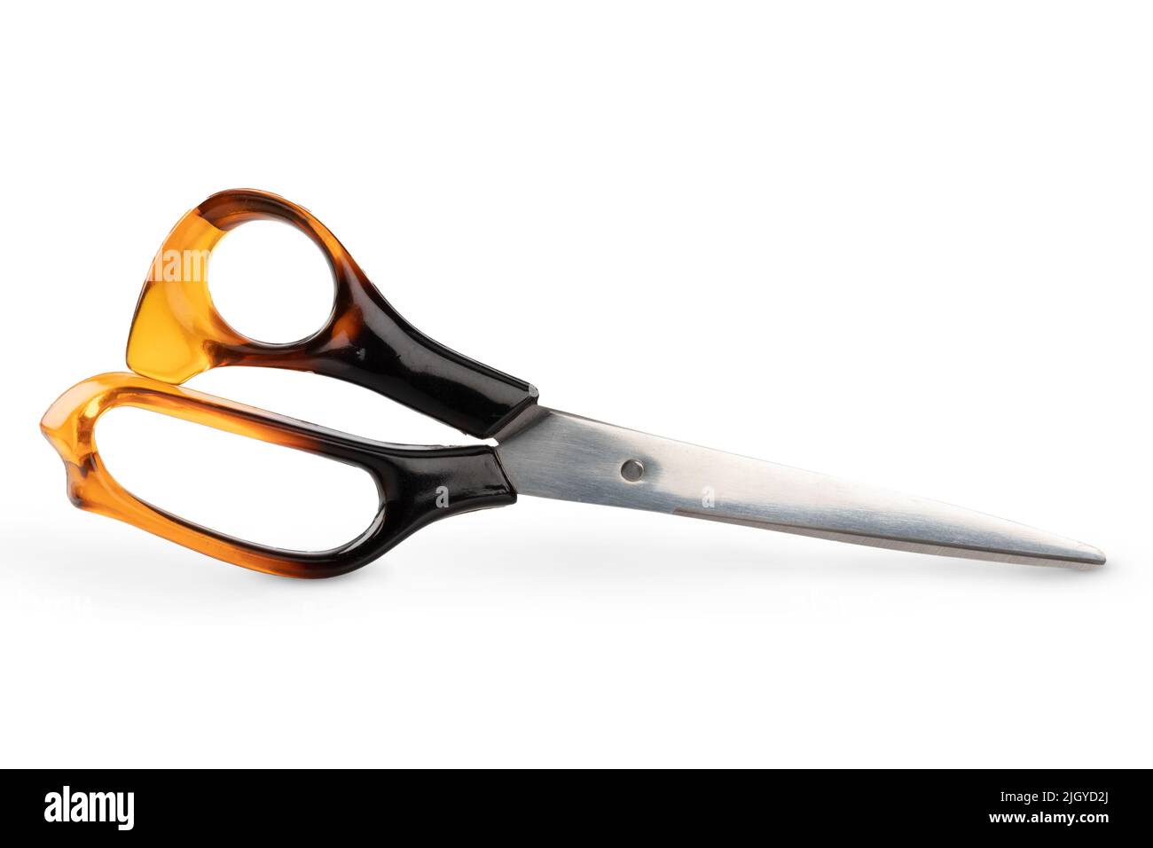 Pair of closed scissors isolated on white background Stock Photo
