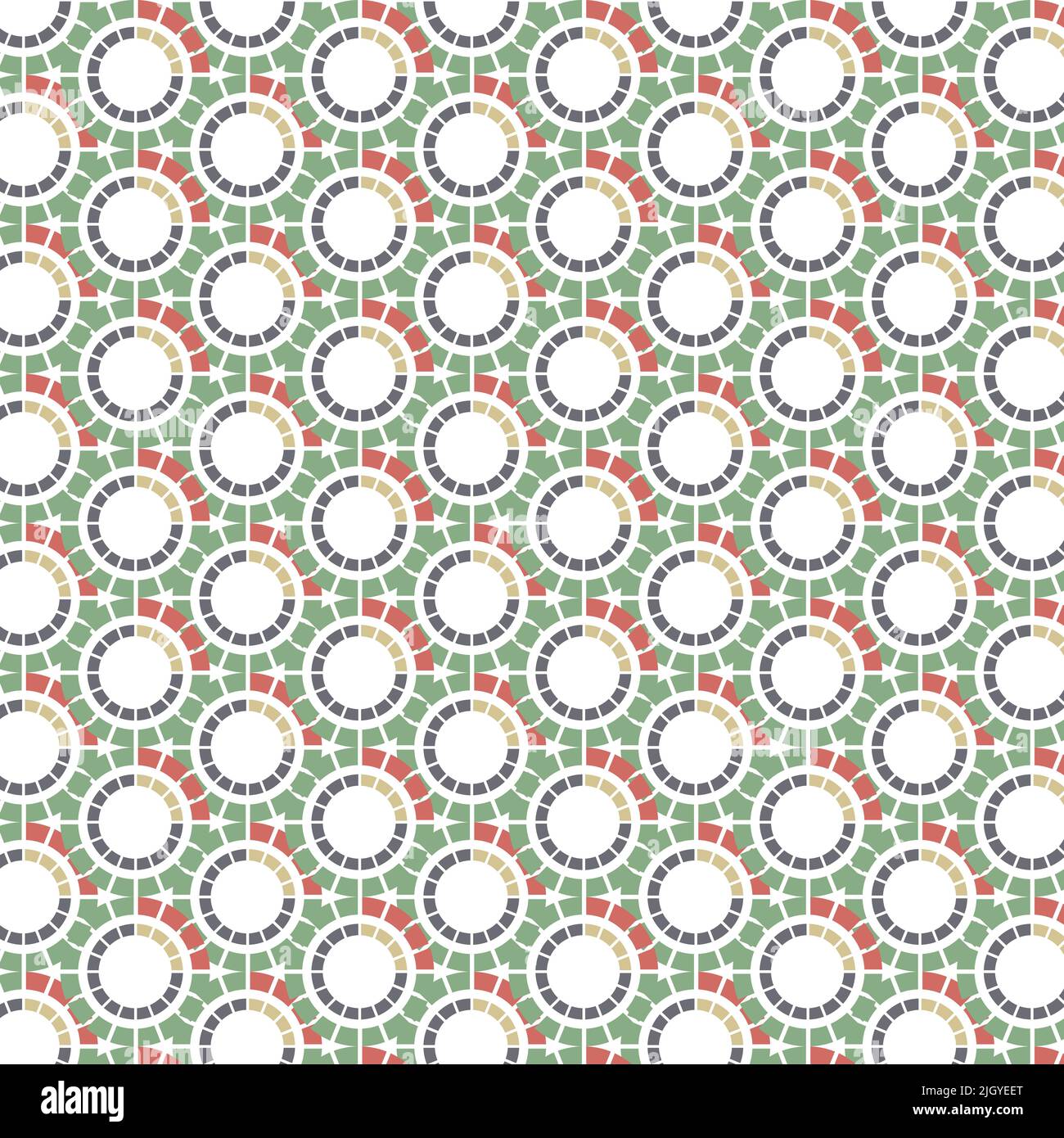 Orange And Green Circle Pattern Stock Vector