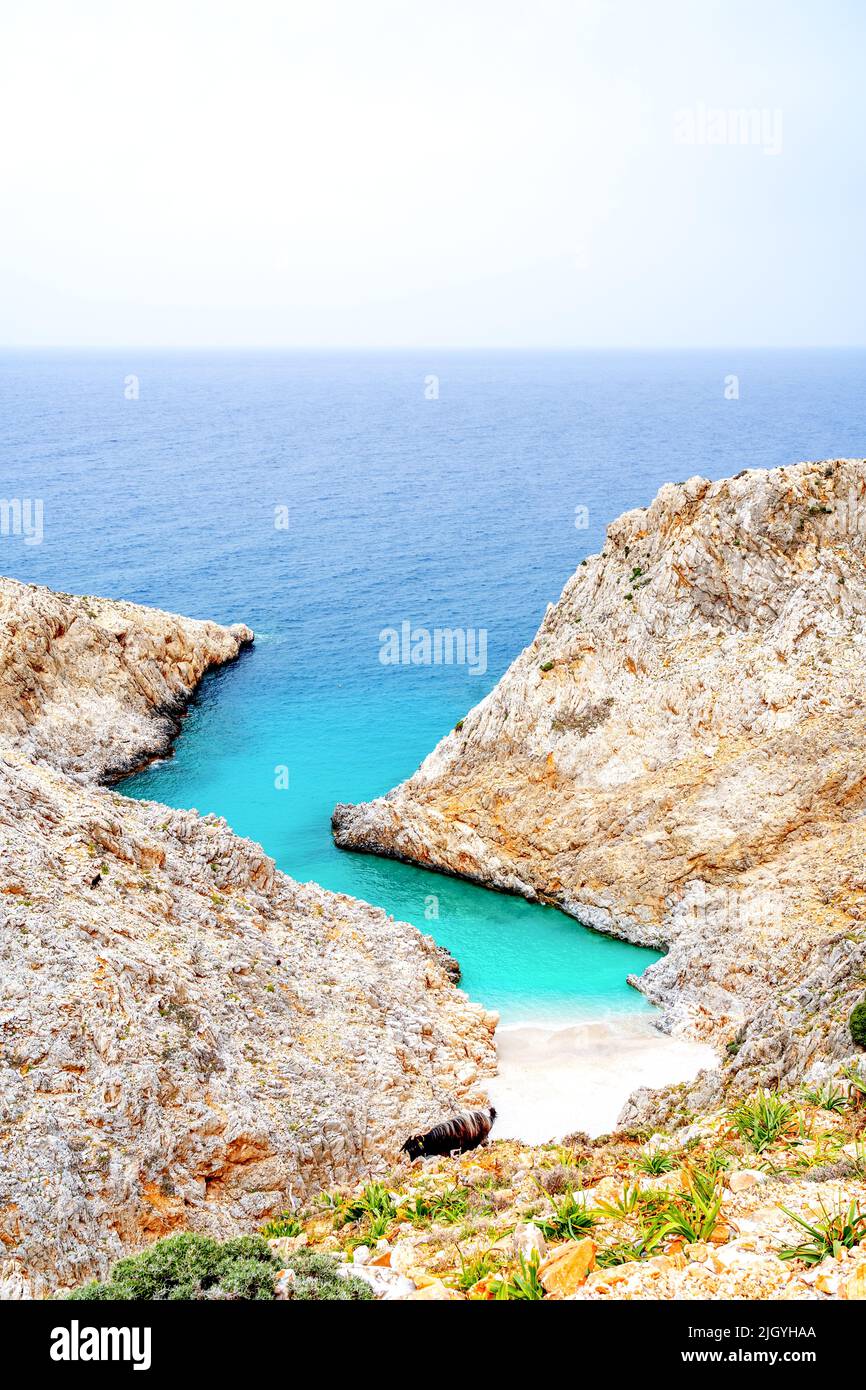 Seitan Limania Beach in Crete, Greece Stock Photo
