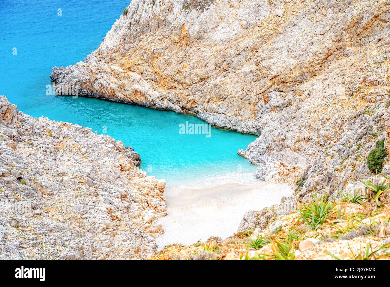 Seitan Limania Beach in Crete, Greece Stock Photo