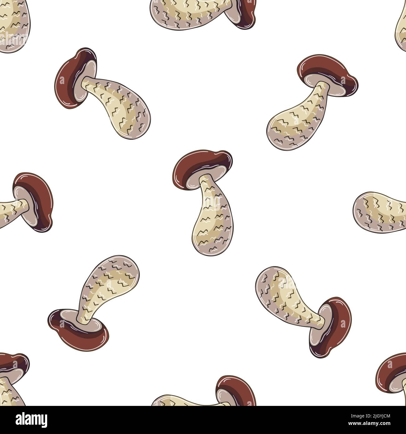 Illustration in hand draw style. Cortinarius esculentus. Seamless pattern for kitchen, restaurant or shop. Can be used for fabric, packaging Stock Vector
