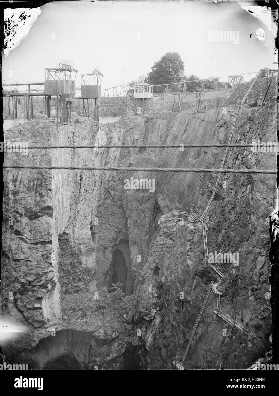 The big rut with the view pavilion at Dannemora mines, Dannemora parish